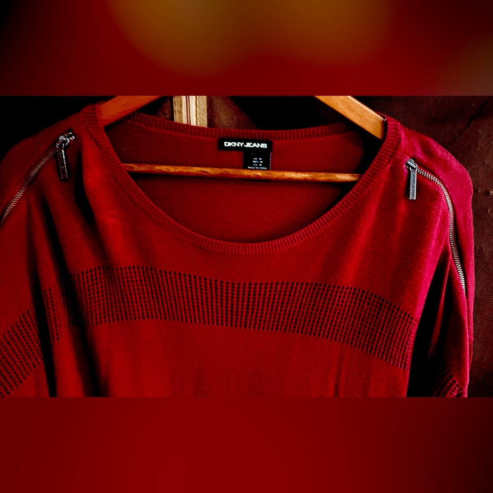 DKNY sweater with zipper on shoulders